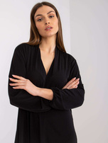 Czarna luźna sukienka z kieszeniami Rimini