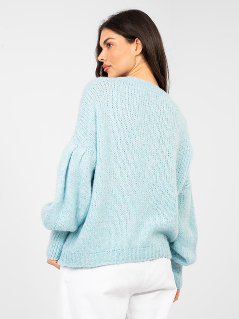 Pastelowy niebieski sweter w jednolitym kolorze