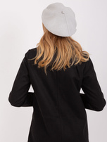 Hurtownia Jasnoszary damski beret z domieszką kaszmiru