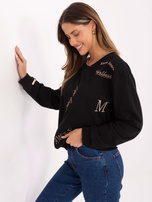 Czarna damska bluzka z okrągłym dekoltem