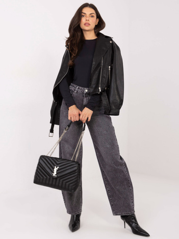 Czarna bluzka basic z długim rękawem SUBLEVEL