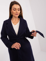 Hurt Ciemnogranatowy płaszcz z zapięciem na guzik OCH BELLA