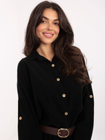 Czarna rozpinana koszula ze sztruksu