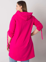 Zurich Fuchsia Plus Size Zipper Sweatshirt