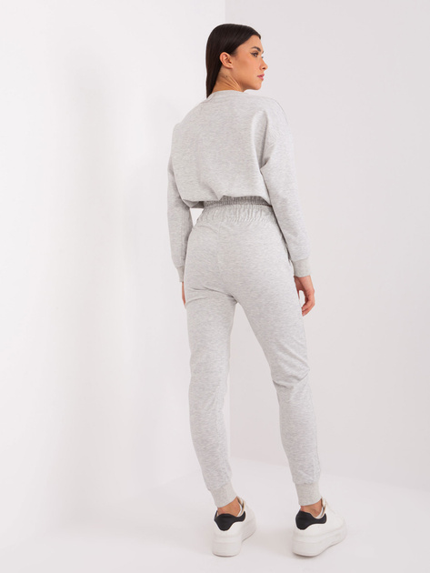 Hurt Jasnoszary casualowy komplet z bluzą z kolorowym napisem