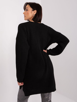 Hurt Czarna sukienka dzianinowa z dekoltem V