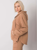 Camelowa pikowana bluza na suwak Arezzo