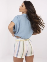 Białe szorty z wiązanym paskiem RUE PARIS