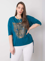 Morska bluzka plus size z aplikacją Darren