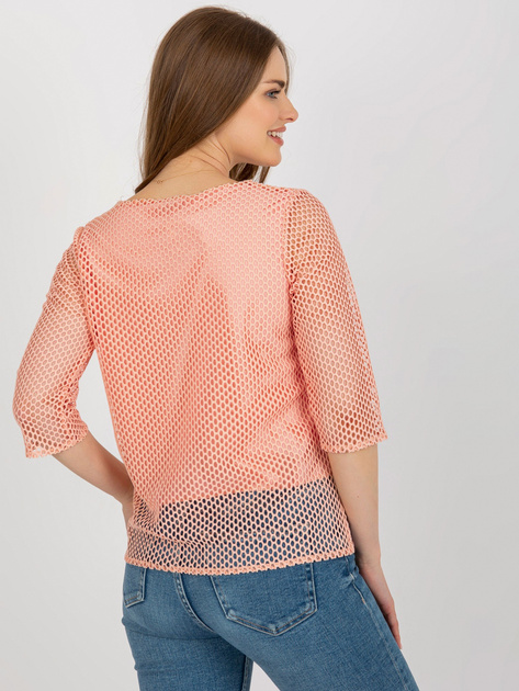 Hurtownia Brzoskwiniowa bluzka wizytowa z kwiatem