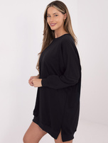 Granatowa dresowa sukienka basic ze ściągaczami 