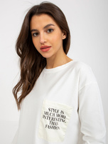 Hurt Ecru damska bluzka na co dzień z okrągłym dekoltem