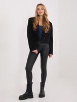 Granatowa bluzka basic z długim rękawem 