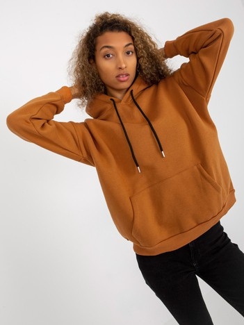 Hurt Jasnobrązowa dresowa bluza basic kangurka RUE PARIS 