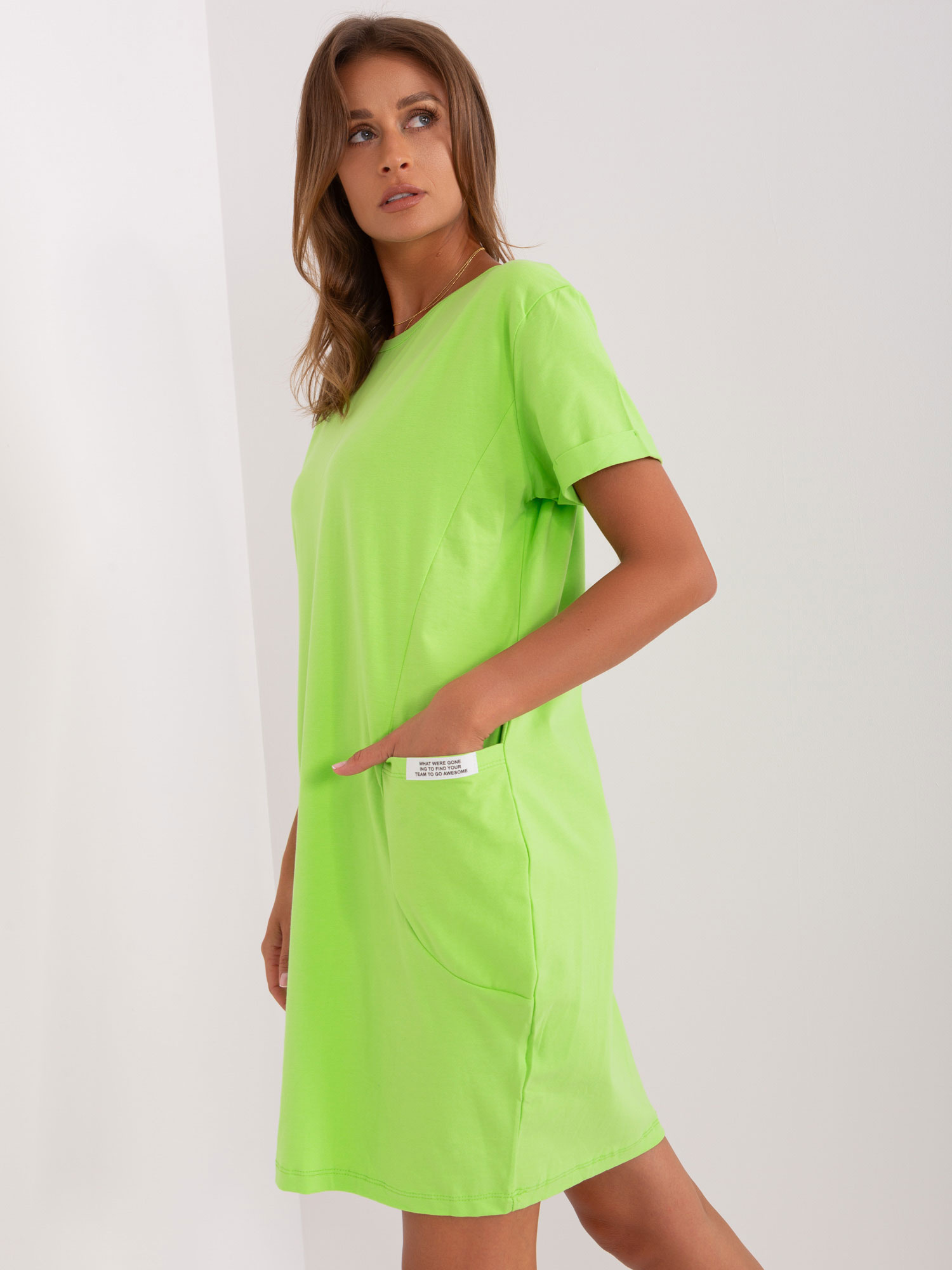 Světl zelené teplákové šaty z bavlny RUE PARIS.