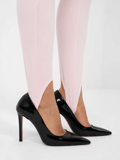 Pastelowe różowe legginsy z zakładką na palec RUE PARIS