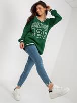 Hurt Dunkelgrüne lange Sweatshirt mit V-Ausschnitt.