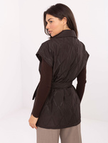 Czekoladowa kamizelka z kieszeniami RUE PARIS