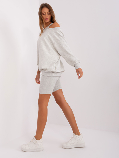 Hurt Jasnoszary melanżowy komplet casualowy z bawełny