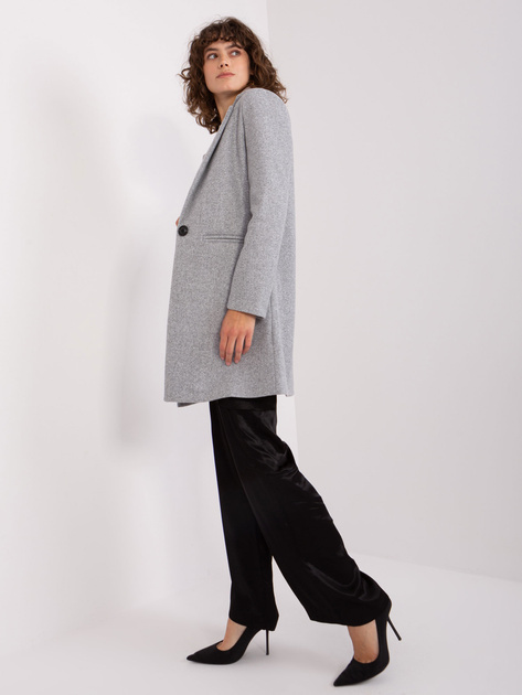 Hurtownia Szary klasyczny płaszcz damski OCH BELLA