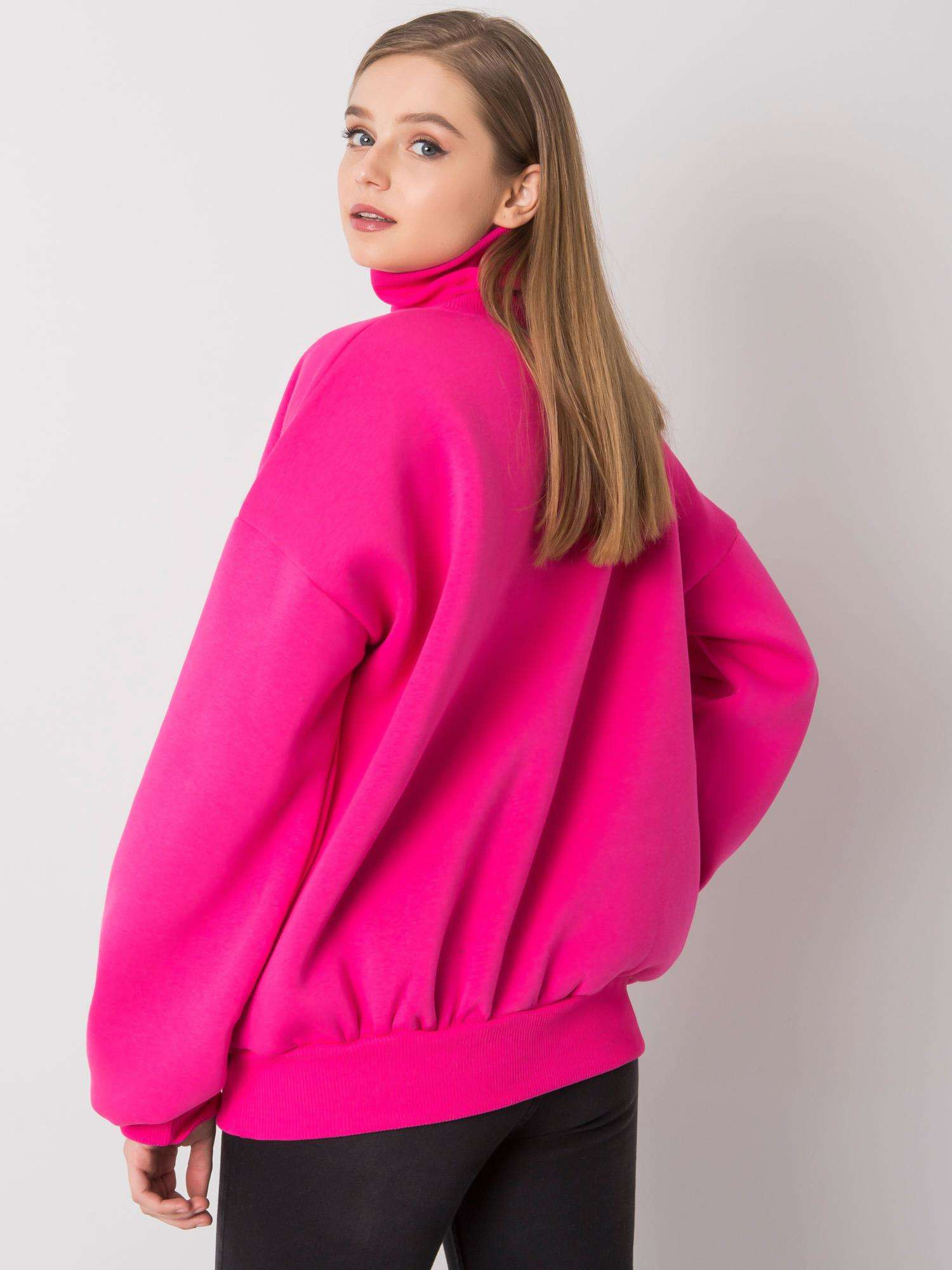Fuksjowa ocieplana bluza oversize Kelly