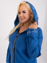 Hurt Ciemnoniebieska bluza plus size z kapturem
