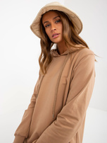 Hurtownia Camelowa dresowa sukienka basic z bawełny