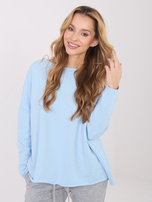 Jasnoniebieska damska bluza o kroju oversize 