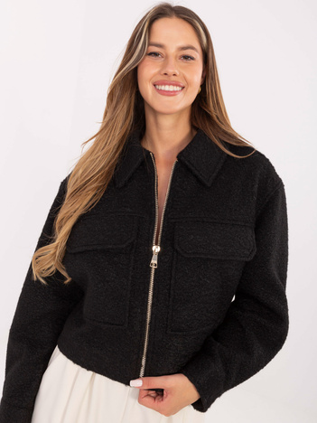 Czarna przejściowa kurtka boucle SUBLEVEL