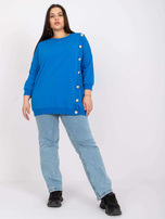 Ciemnoniebieska bluzka plus size z guzikami Brigitte