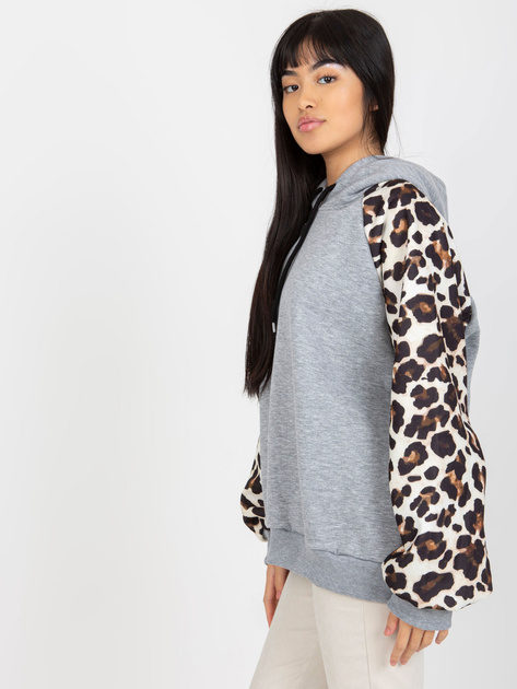 Hurt Szara dresowa bluza z printem na rękawach Michaela