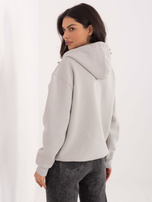 Grau gefütterter Basic-Hoodie mit Kapuze.