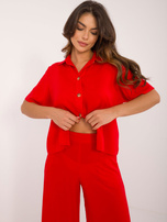 Hurt Czerwony damski komplet letni z krótkim rękawem