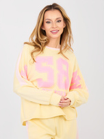 Pastelowy żółty casualowy komplet z numerem 58 RUE PARIS 