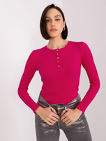 Hurt Fuksjowa bluzka z ozdobnymi guzikami BASIC FEEL GOOD