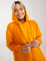 Hurt Ciemnożółta dresowa bluza z kapturem i rozcięciami