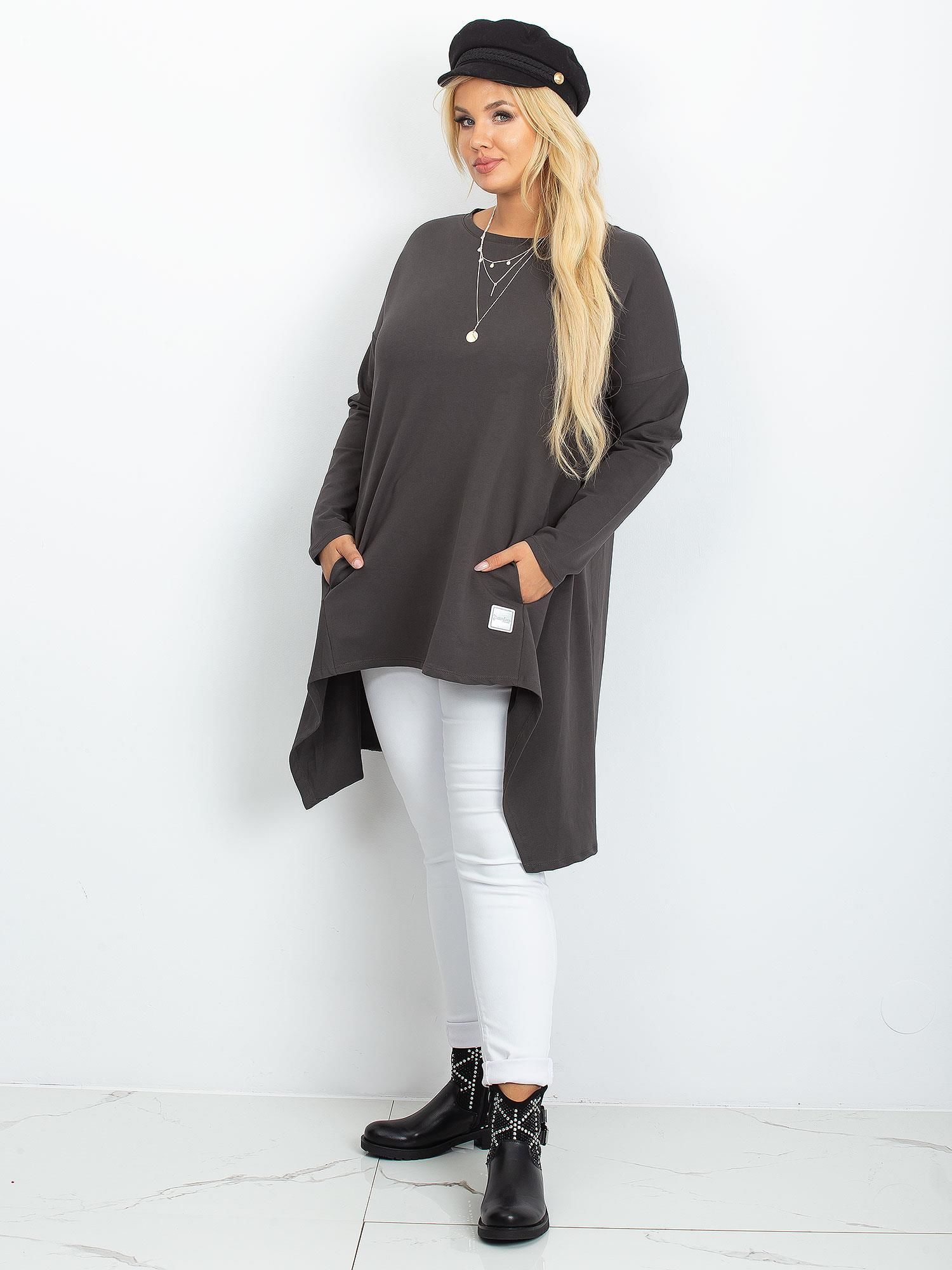 Grafitowa tunika plus size Andrea