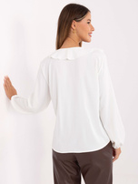 Ecru wizytowa bluzka z żabotem RUE PARIS 