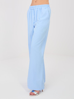 Pastelowy niebieski elegancki komplet ze spodniami RUE PARIS 