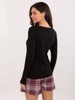 Czarna bluzka basic z bawełny RUE PARIS 