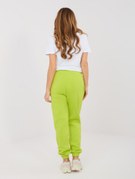 Limonkowe dresowe spodnie basic z ociepleniem 