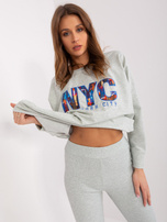 Hurtownia Miętowy melanżowy komplet z luźną bluzą