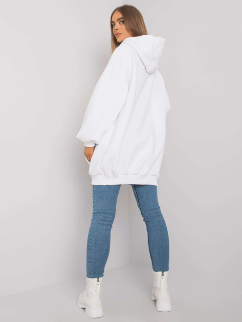 Biała długa bluza kangurka Roselle