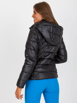 Hurt Czarna pikowana kurtka przejściowa z kapturem