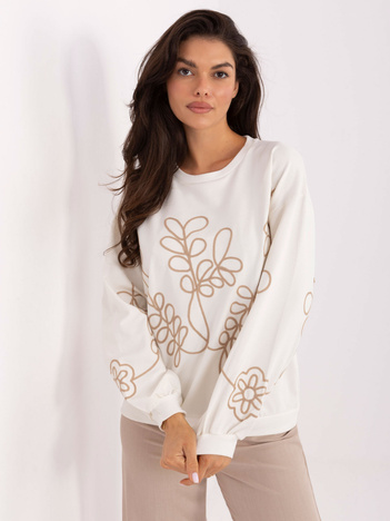 Ecru bawełniana bluza bez kaptura