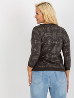 Hurt Khaki moterims plus size su raštu ir V formos iškirpte.