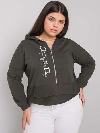 Ciemna khaki rozpinana bluza plus size Kaylee 