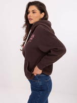 Ciemnobrązowa damska bluza z kapturem SUBLEVEL