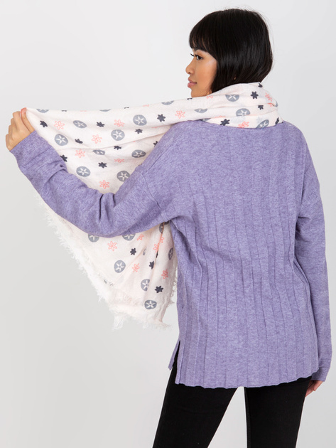 Hurtownia Jasnoróżowy damski szal z nadrukiem