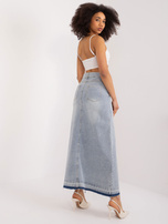 Hurt Jasnoniebieska długa spódnica jeansowa z rozcięciem